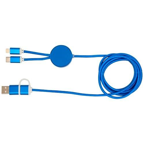 Obrázky: Modrý rychlonabíjecí 27W kabel 5v1, 150 cm, hliník, Obrázek 2