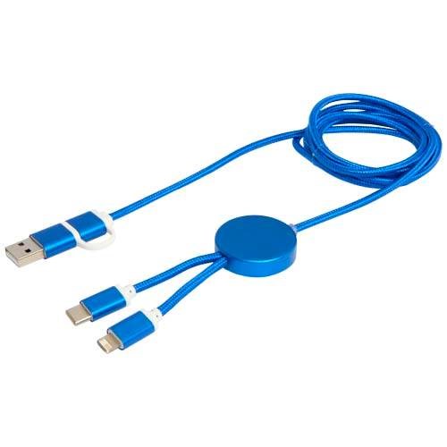 Obrázky: Modrý rychlonabíjecí 27W kabel 5v1, 150 cm, hliník, Obrázek 3