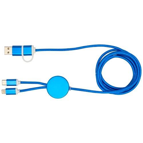 Obrázky: Modrý rychlonabíjecí 27W kabel 5v1, 150 cm, hliník, Obrázek 7