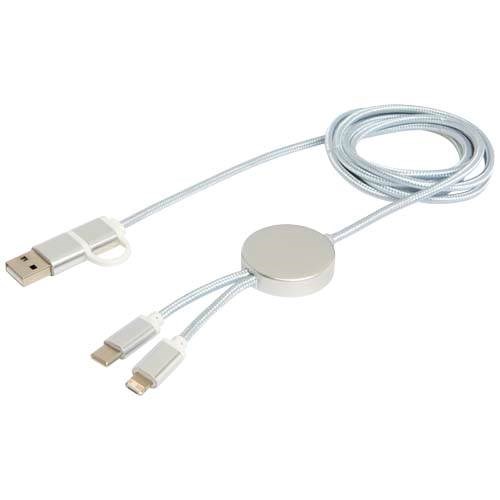 Obrázky: Stříbrný rychlonabíjecí 27W kabel 5v1 150 cm,hliník, Obrázek 3