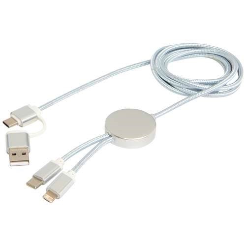 Obrázky: Stříbrný rychlonabíjecí 27W kabel 5v1 150 cm,hliník, Obrázek 4