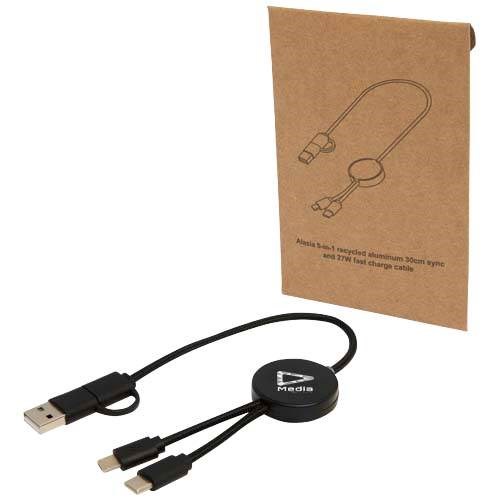 Obrázky: Černý rychlonabíjecí 27W kabel 5v1, 30 cm, plast, Obrázek 8