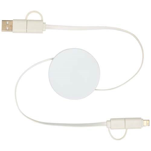 Obrázky: Bílý vysouvací rychlonabíjecí 40W kabel 5v1, 90 cm, Obrázek 2