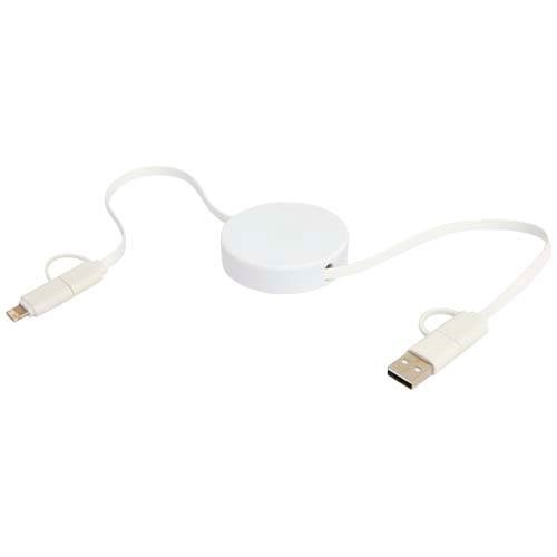 Obrázky: Bílý vysouvací rychlonabíjecí 40W kabel 5v1, 90 cm, Obrázek 3