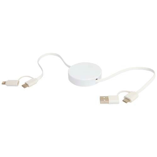 Obrázky: Bílý vysouvací rychlonabíjecí 40W kabel 5v1, 90 cm, Obrázek 4