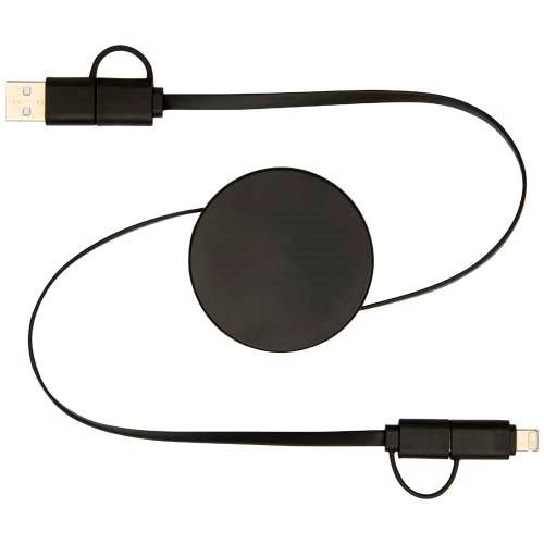 Obrázky: Černý vysouvací rychlonabíjecí 40W kabel 5v1 90 cm, Obrázek 2
