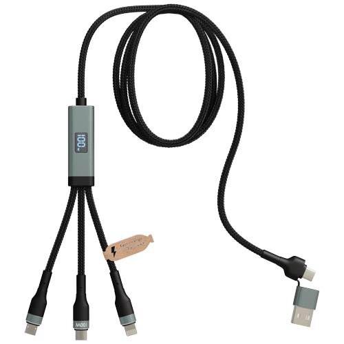 Obrázky: 100W ultra rychlý nabíjecí kabel SCX 5v1 z rPET, Obrázek 3