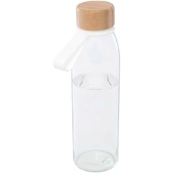 Obrázky: Skleněná láhev na vodu 500ml se silikonovou rukojetí, průhledná