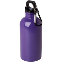 Obrázky: Nerezová láhev 400ml s karabinou, fialová