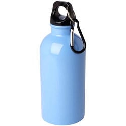 Obrázky: Nerezová láhev 400ml s karabinou, sv. modrá