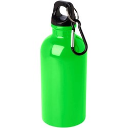 Obrázky: Nerezová láhev 400ml s karabinou, sv. zelená