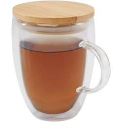 Obrázky: Skleněný hrnek, 350 ml a bambusovým víčkem