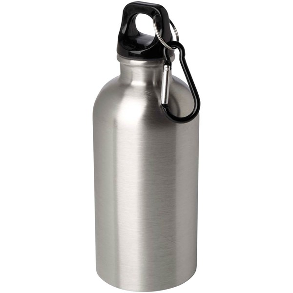 Obrázky: Nerezová láhev 400ml s karabinou, stříbrná, Obrázek 2