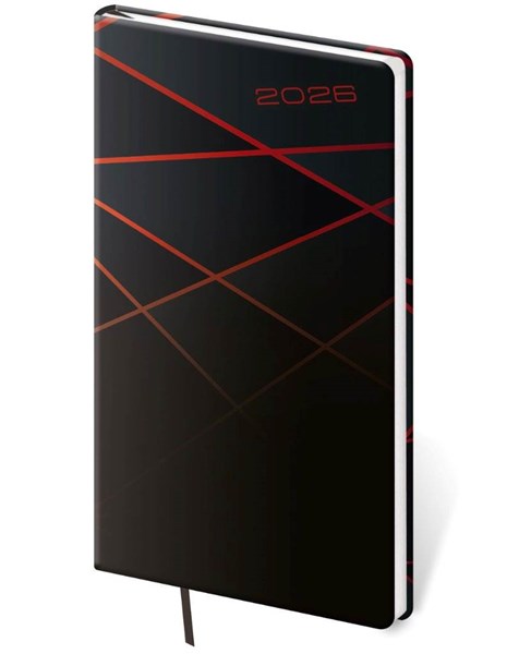 Obrázky: COLOR 2026, kapesní diář černo-červený