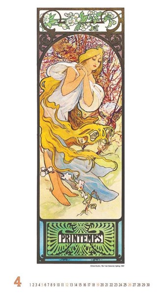 Obrázky: ALFONS MUCHA, nástěnný kalendář 330x600 mm, Obrázek 2