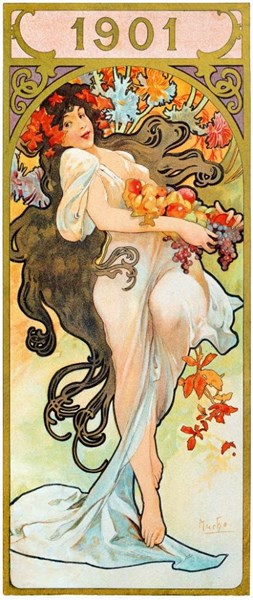 Obrázky: ALFONS MUCHA, nástěnný kalendář 330x600 mm, Obrázek 12