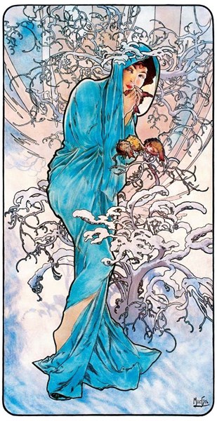Obrázky: ALFONS MUCHA, nástěnný kalendář 330x600 mm, Obrázek 3
