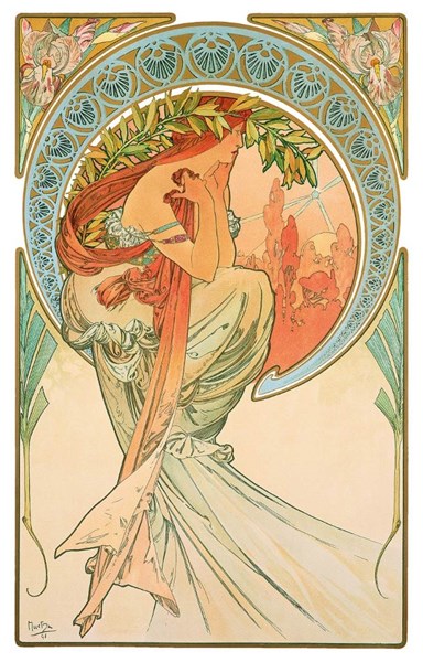 Obrázky: ALFONS MUCHA, nástěnný kalendář 330x600 mm, Obrázek 8