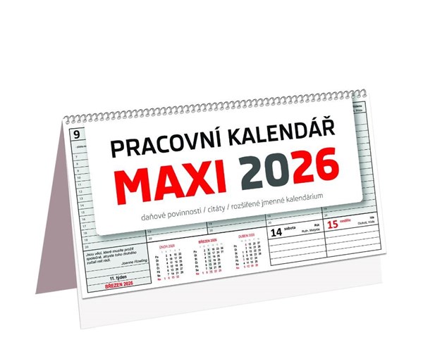 Obrázky: Stolní týdenní bezobrázkový kalendář MAXI
