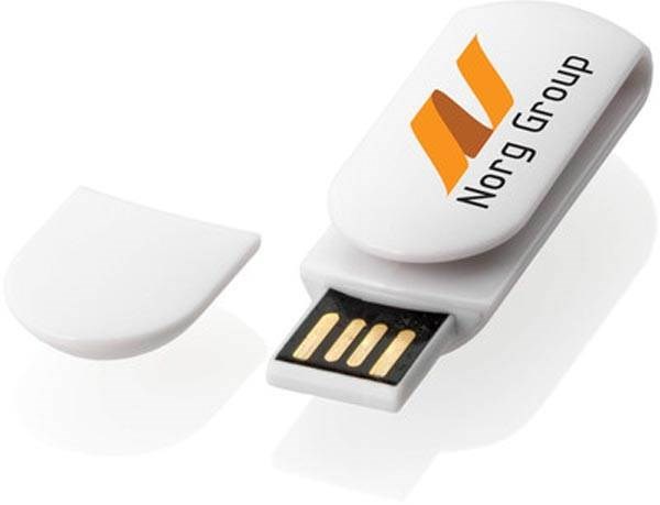 Obrázky: Clip bílý USB flash disk ve tvaru klipu 64GB