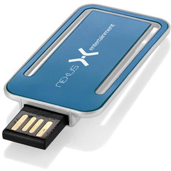 Obrázky: Bookmark modrý USB flash disk-záložka s kl. 64GB