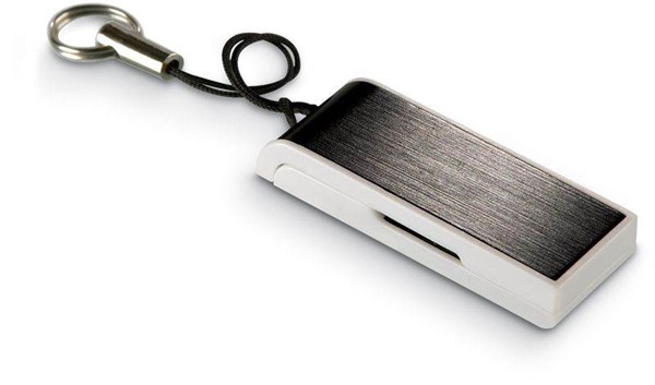 Obrázky: Datamin černý vysouvací USB disk s poutkem 64GB