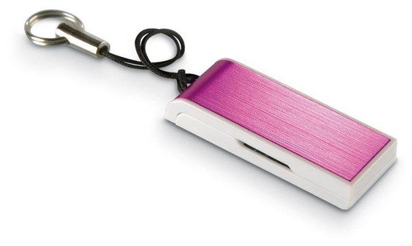 Obrázky: Datamin růžový vysouvací USB disk s poutkem 64GB