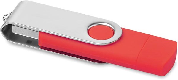 Obrázky: OTG Twister flash disk 2 GB s micro USB,červený, Obrázek 2