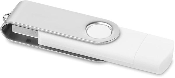 Obrázky: OTG Twister flash disk 16 GB s micro USB, bílý, Obrázek 2