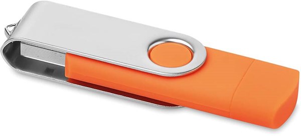 Obrázky: OTG Twister flash disk 16 GB s micro USB,oranžový, Obrázek 2