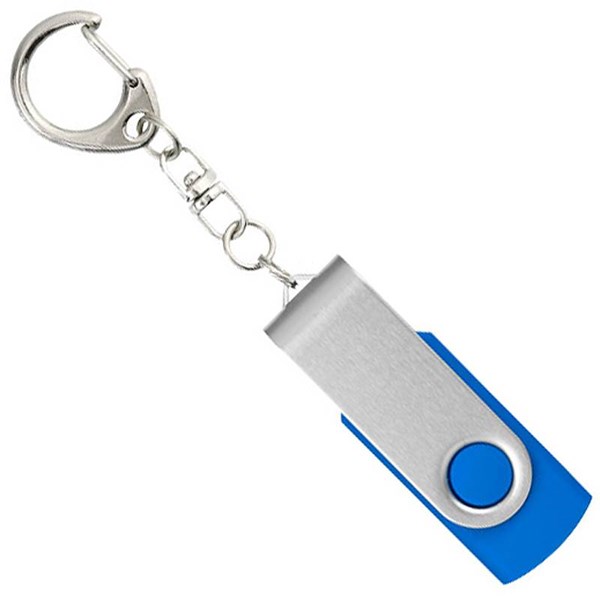 Obrázky: Twister stříbr.-modrý USB flash disk,přívěsek,64GB