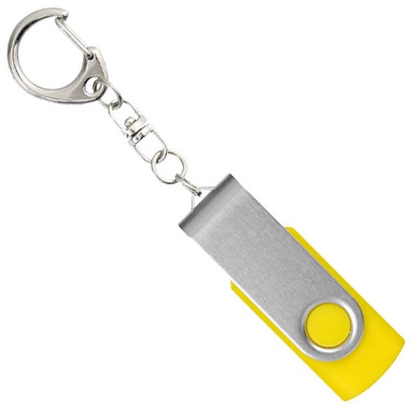 Obrázky: Twister stříbr.-žlutý USB flash disk,přívěsek,64GB