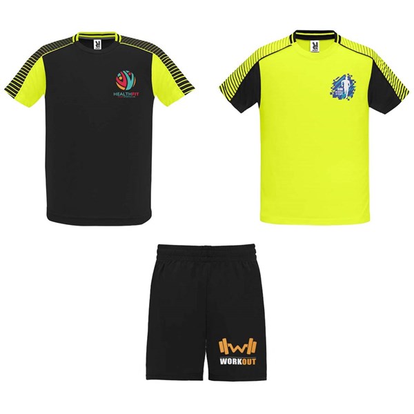 Obrázky: Sport. sada 2 dresů+šortek,fluor.žluto-černá XXL, Obrázek 6