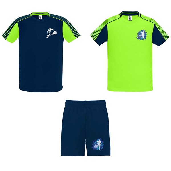 Obrázky: Sport. sada 2 dresů+šortek,fluor.zeleno-modrá L, Obrázek 6