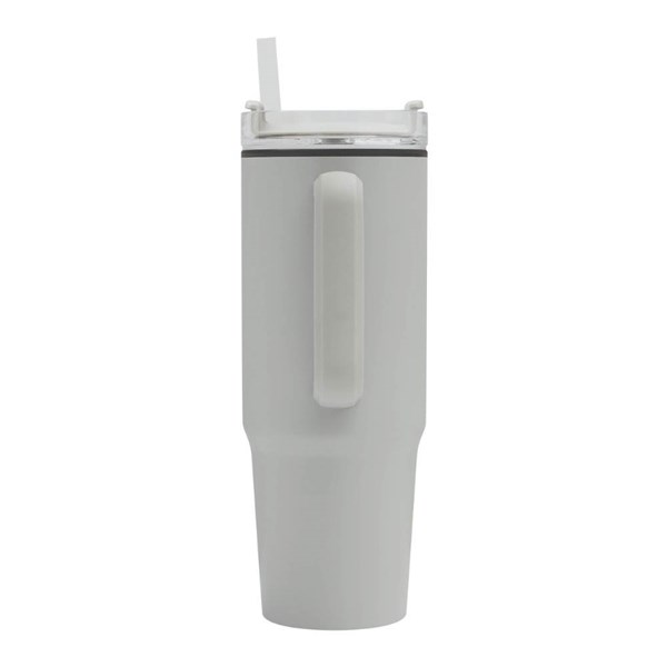Obrázky: Sv. šedý dvoustěnný termohrnek 900ml, brčko a ucho, Obrázek 5