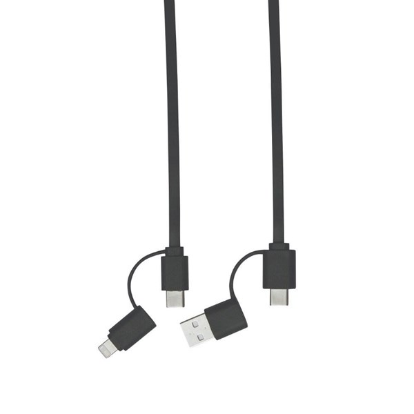 Obrázky: Černý svinovací USB nabíjecí a datový kabel, Obrázek 4