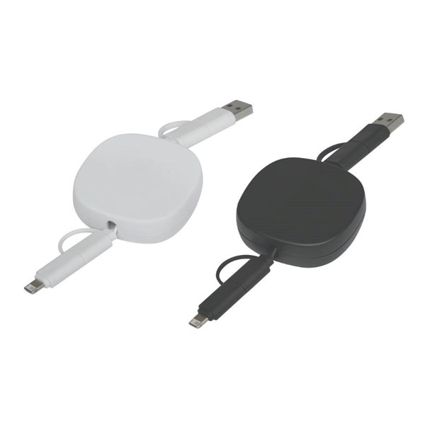 Obrázky: Černý svinovací USB nabíjecí a datový kabel, Obrázek 5