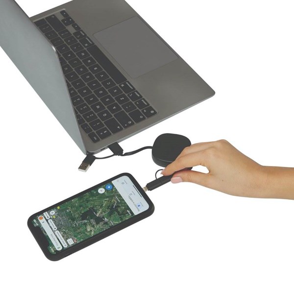 Obrázky: Černý svinovací USB nabíjecí a datový kabel, Obrázek 6