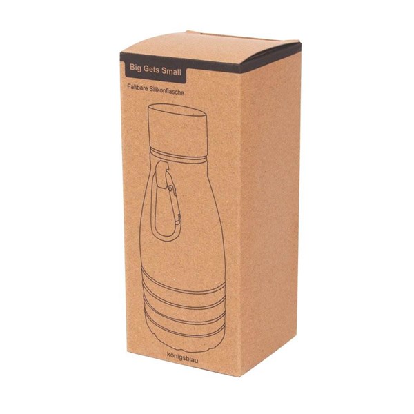 Obrázky: Modrá skládací silik. láhev s karabinou, 550ml, Obrázek 9