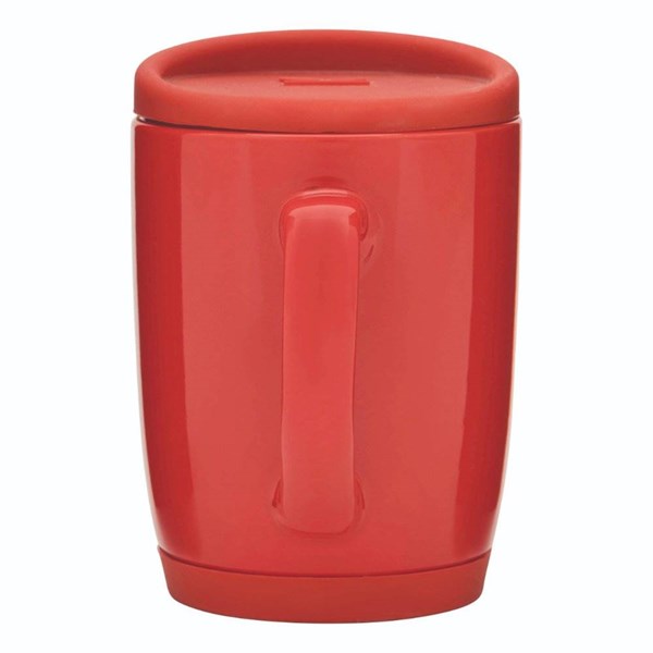 Obrázky: Červený keramický hrnek 350ml s víčkem, Obrázek 4