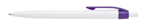 Obrázky: Kuličkové pero ANDY bílé tělo - fialový klip, Obrázek 2