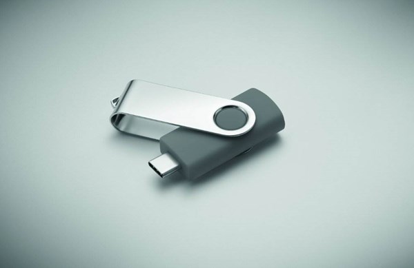 Obrázky: USB flash disk Twister 3.0, typ-C 16GB šedý, Obrázek 4