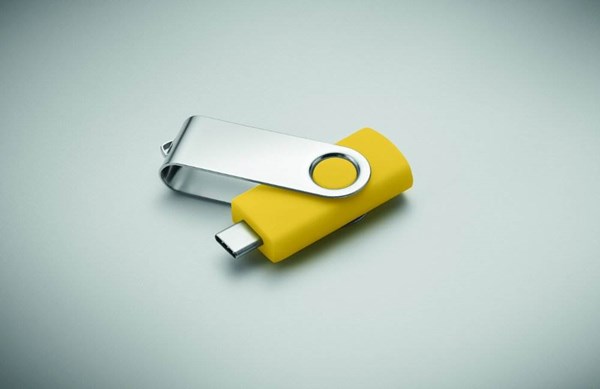 Obrázky: USB flash disk Twister 3.0, typ-C 16GB žlutý, Obrázek 4