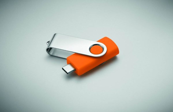 Obrázky: USB flash disk Twister 3.0, typ-C 16GB oranžový, Obrázek 4