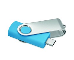 Obrázky: USB flash disk Twister 3.0, typ-C 16GB tyrkysový