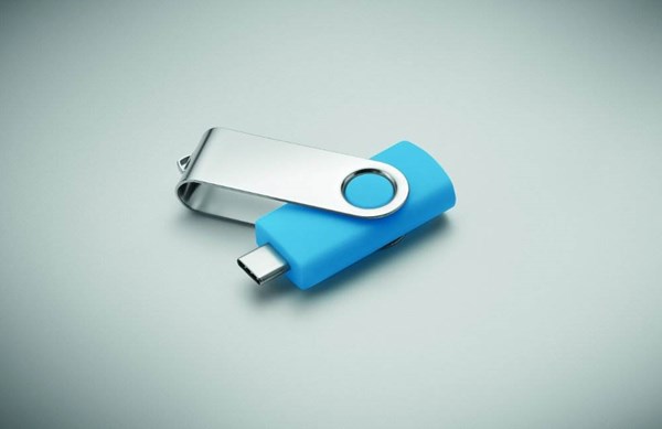Obrázky: USB flash disk Twister 3.0, typ-C 16GB tyrkysový, Obrázek 4