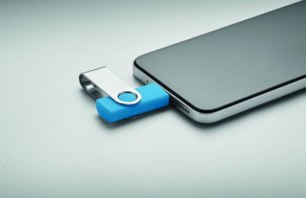 Obrázky: USB flash disk Twister 3.0, typ-C 16GB tyrkysový, Obrázek 6