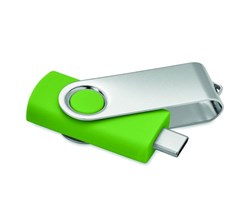Obrázky: USB flash disk Twister 3.0, typ-C 16GB limet.zelený
