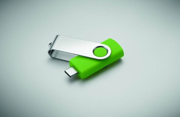 Obrázky: USB flash disk Twister 3.0, typ-C 16GB limet.zelený, Obrázek 4