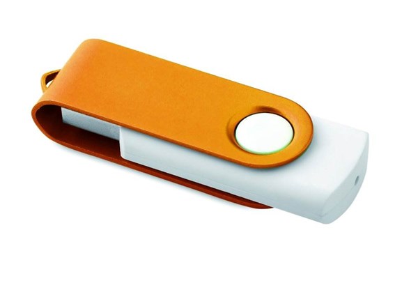 Obrázky: Twister Rotoflash oranžovo-bílý USB flash disk 1GB